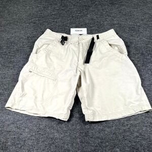 G&M Cargo Shorts Mens 36 Beige Cotton Belted Flat Front Outdoor Hiking Casual